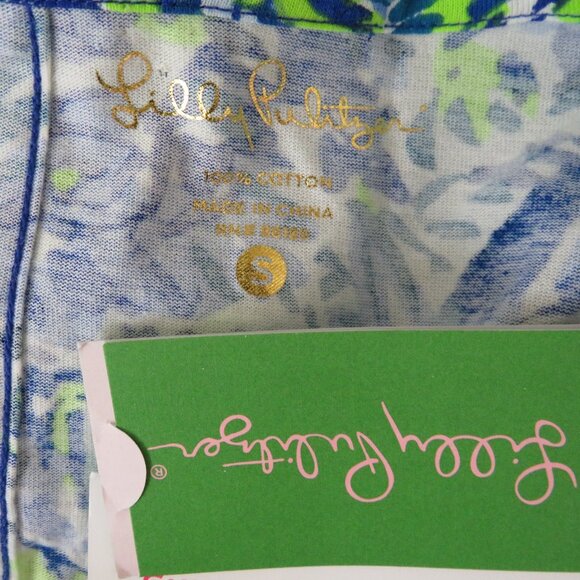 Lilly Pulitzer Size Small Beacon Dress 3/4 Sleeve Shift Dress Blue Split Print - Picture 2 of 5